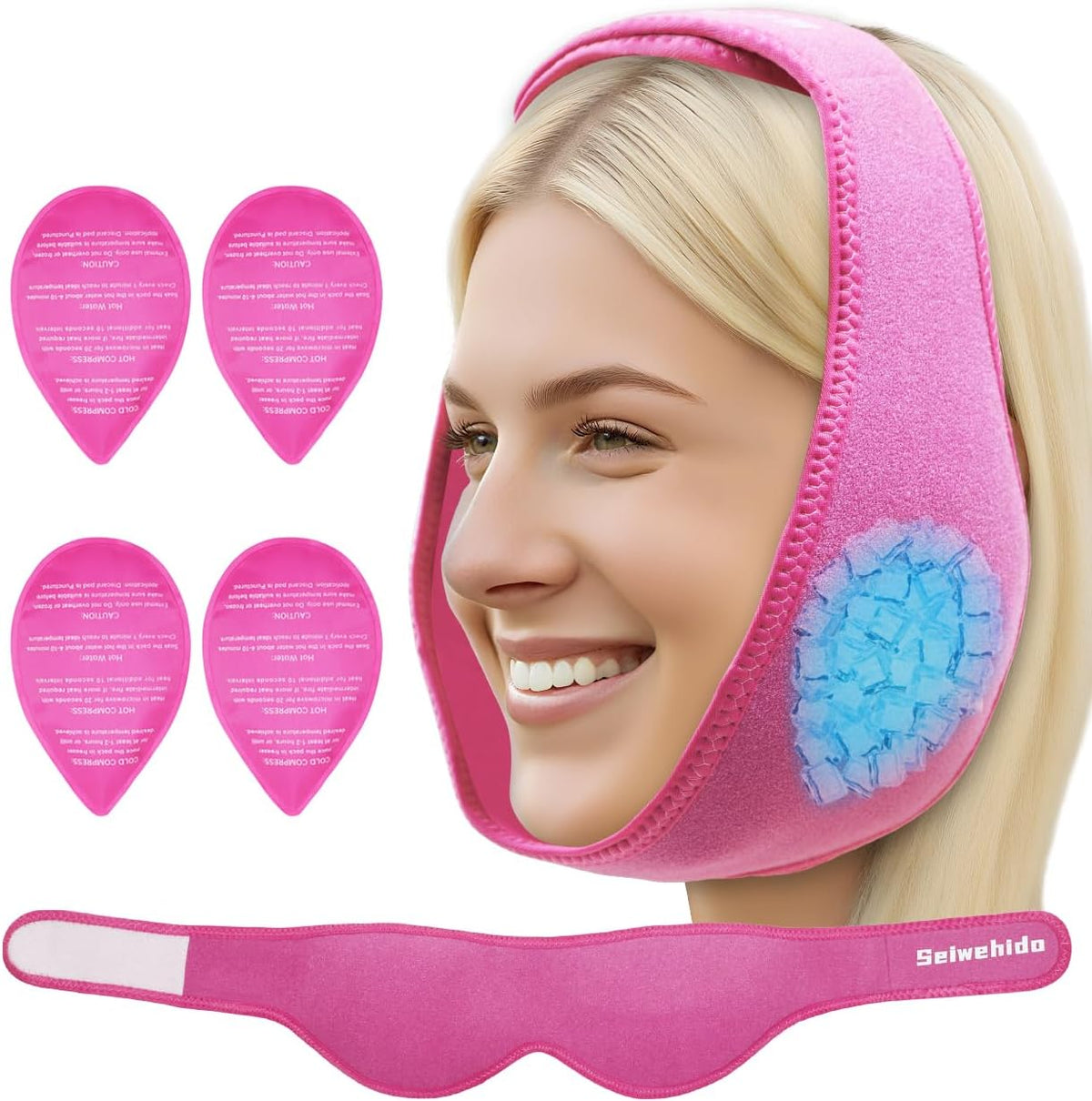Seiwehido wisdom teeth ice pack head wrap front view