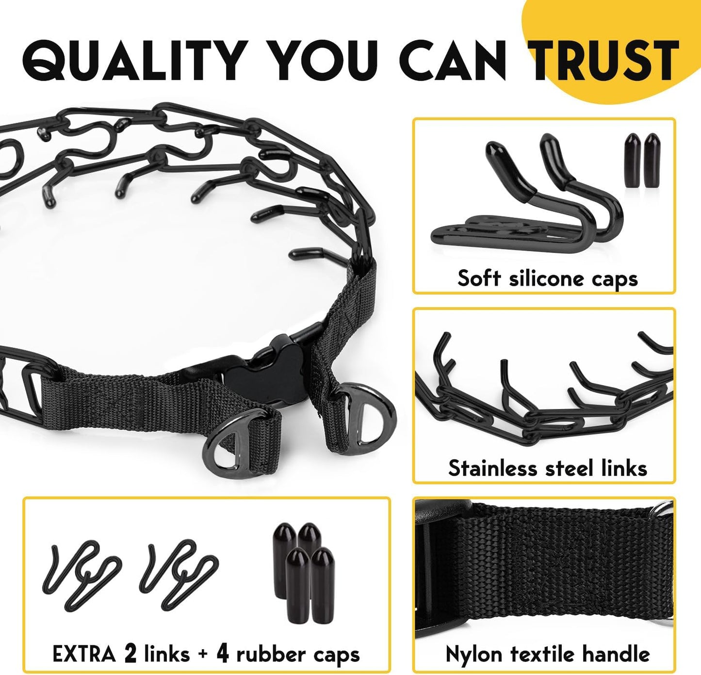 PetJett heavy duty canine training collar highlighting the secure bone shaped quick release buckle design