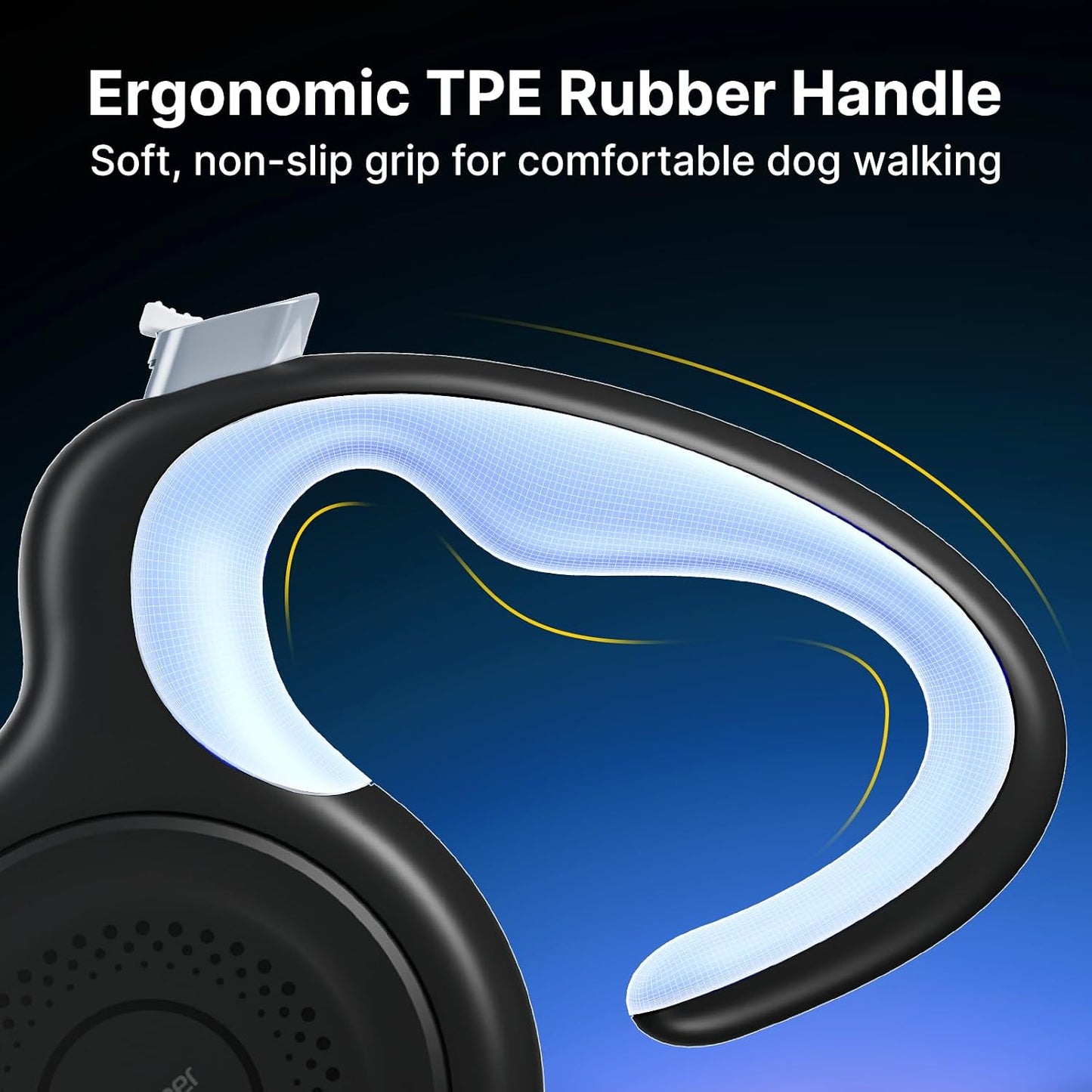 Durable ABS housing of black retractable dog leash