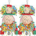 BBjinronjy Hanging Natural Sola Ball Bird Toys set of two front view