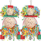 BBjinronjy Hanging Natural Sola Ball Bird Toys set of two front view