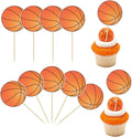 Ephlyn 36 pieces basketball cupcake toppers set front view