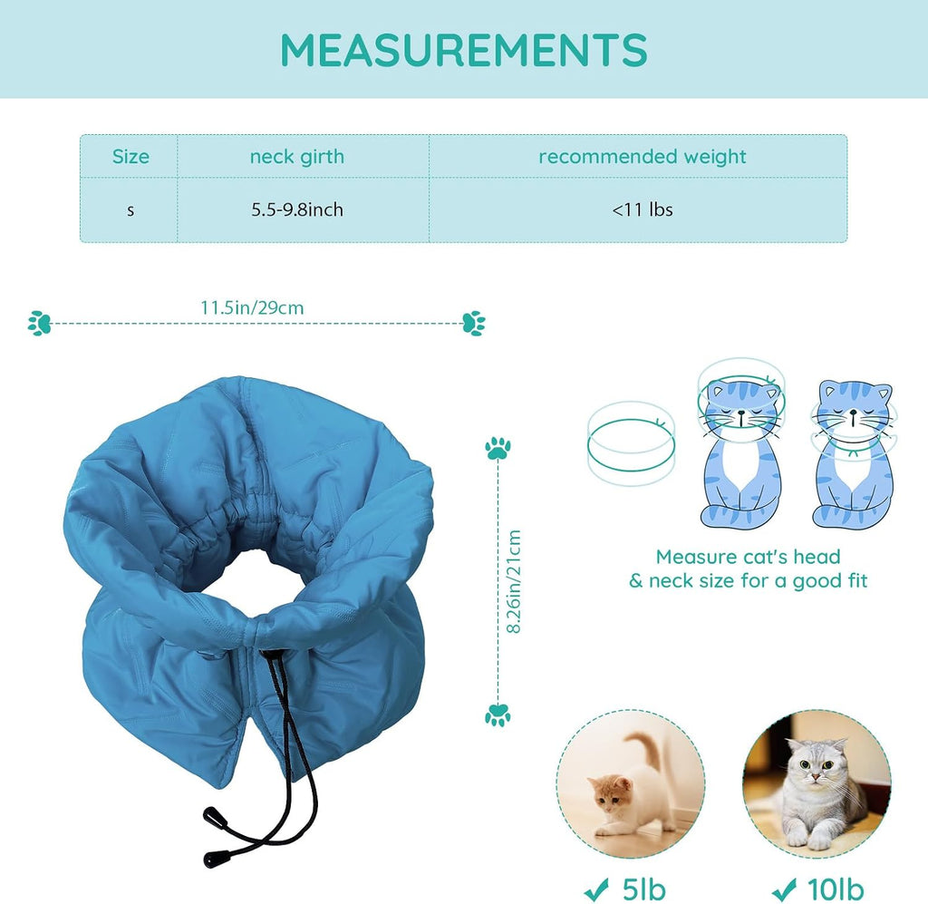 Cute kitten sleeping comfortably wearing the blue sponge-filled recovery collar