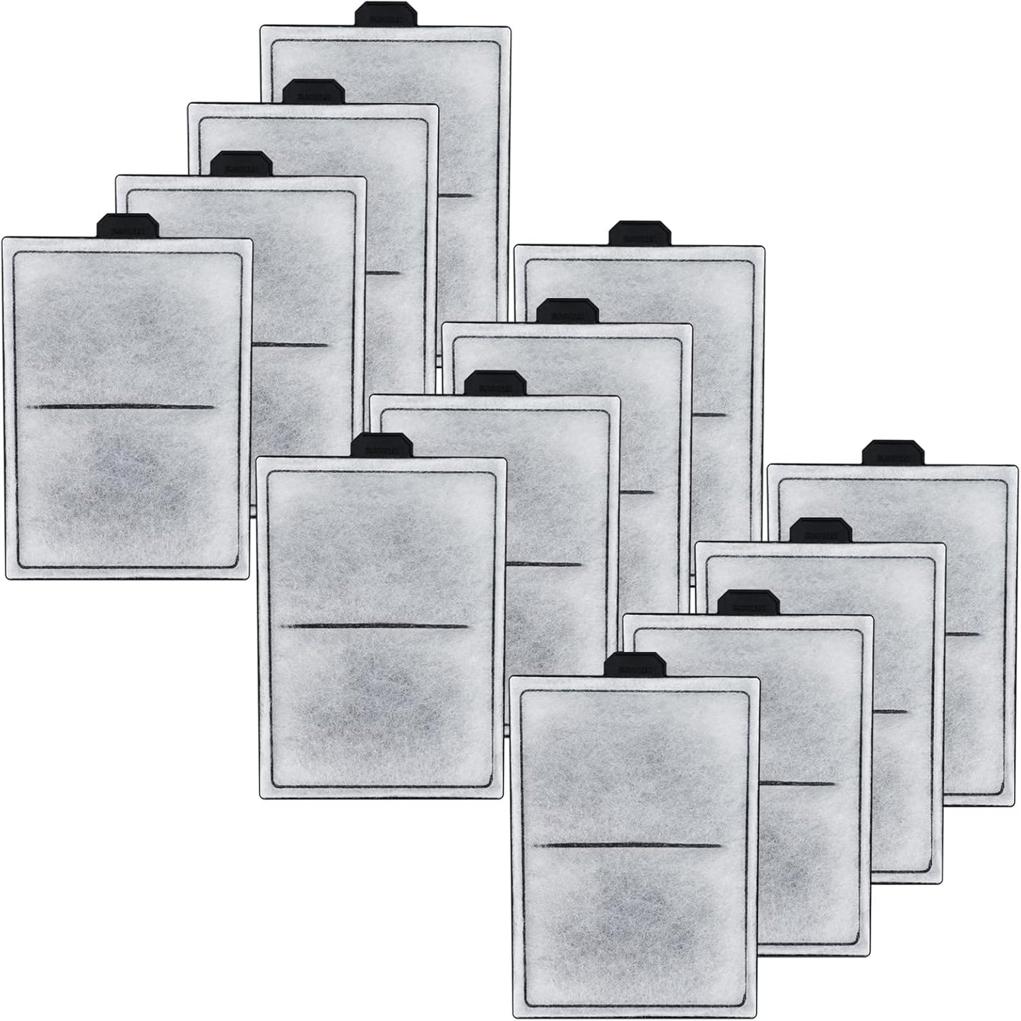 HiTauing PF-S filter cartridge front view pack of twelve aquarium replacement filters.