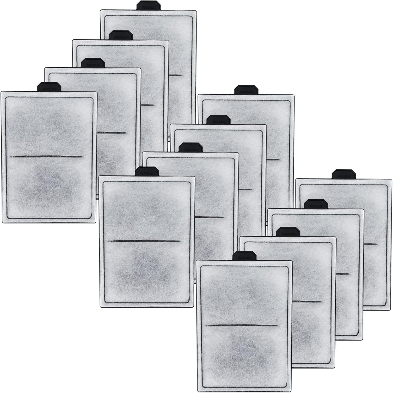HiTauing PF-S filter cartridge front view pack of twelve aquarium replacement filters.