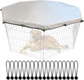 YGCASE universal dog playpen cover front view showing octagonal black fabric attached to top of pet pen