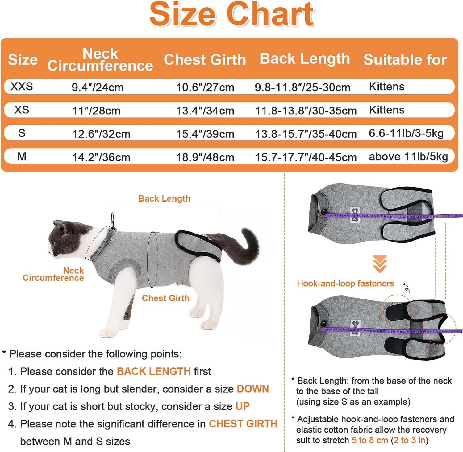 Elastic adjustable buckle detail on DogLemi cat post-surgery garment