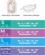 Demonstration of lifting the cat litter bag using the secure built-in drawstrings for easy disposal.
