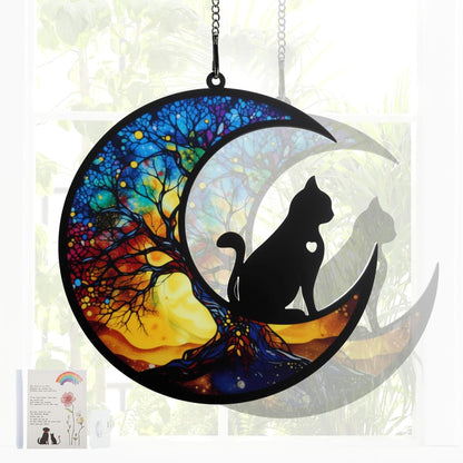 GLIDESMOOTH cat memorial gifts front view showing colorful tree of life design