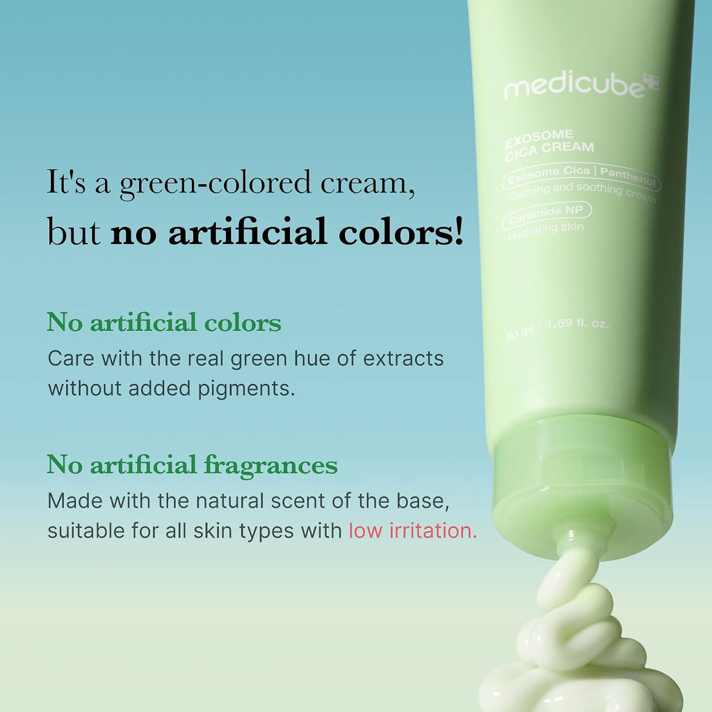 Medicube Exosome Cica Tea Tree Cream texture swatch