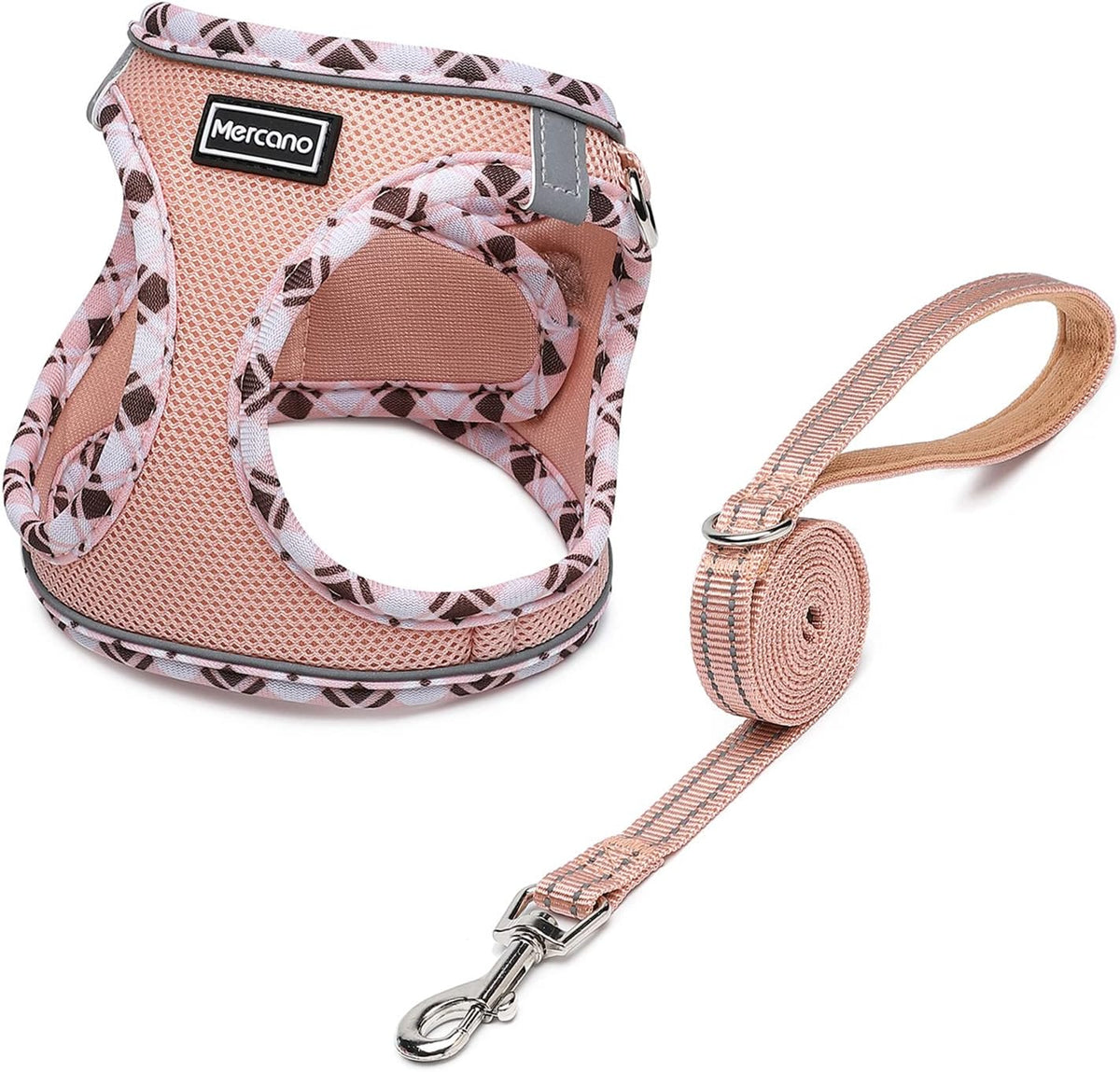 Mercano Soft Mesh Dog Harness and Leash Set, Step-in Reflective Breathable Lightweight Vest Harnesses with Safety Buckle for Small Dogs, Cats (Pink, S) - Image 9