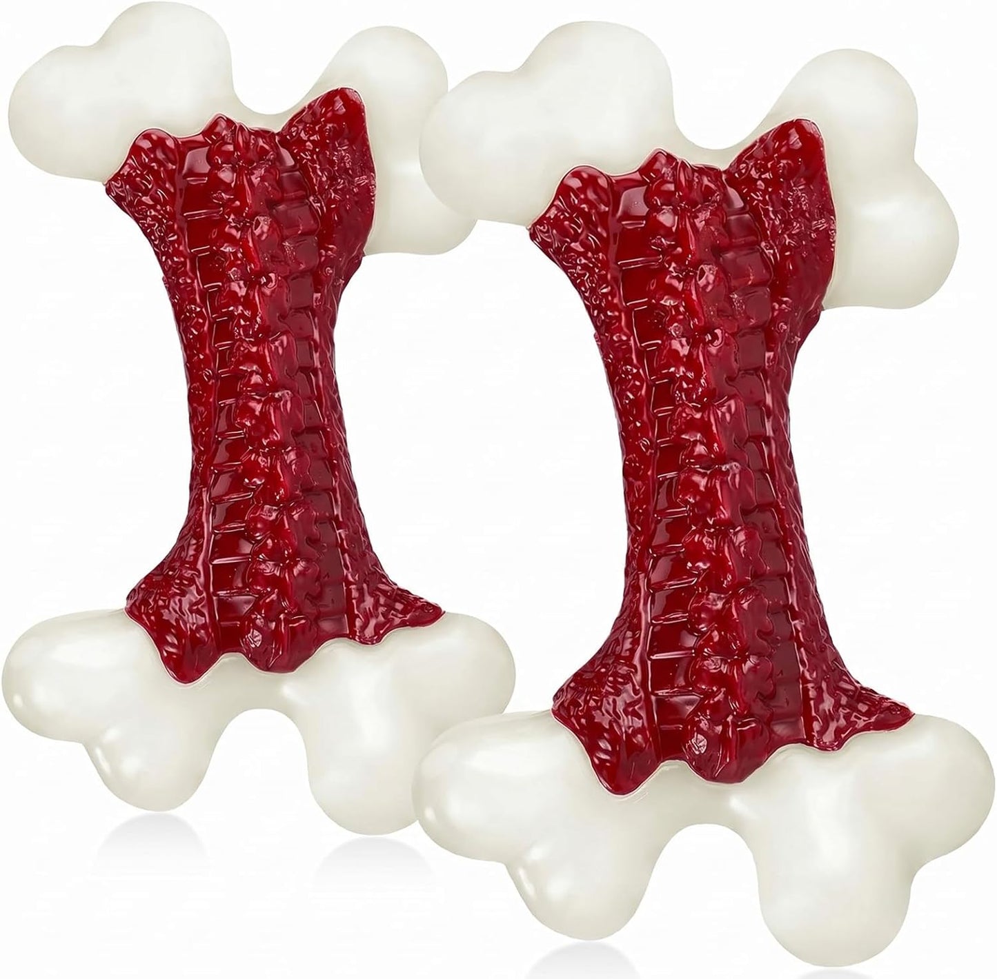 Kseroo Tough Dog Toys for Aggressive Chewers: Beef Flavored Hard Nylon Bones, Dog Chew Toys for Medium Large Breed Dogs (20-90 lbs), Red - Image 15