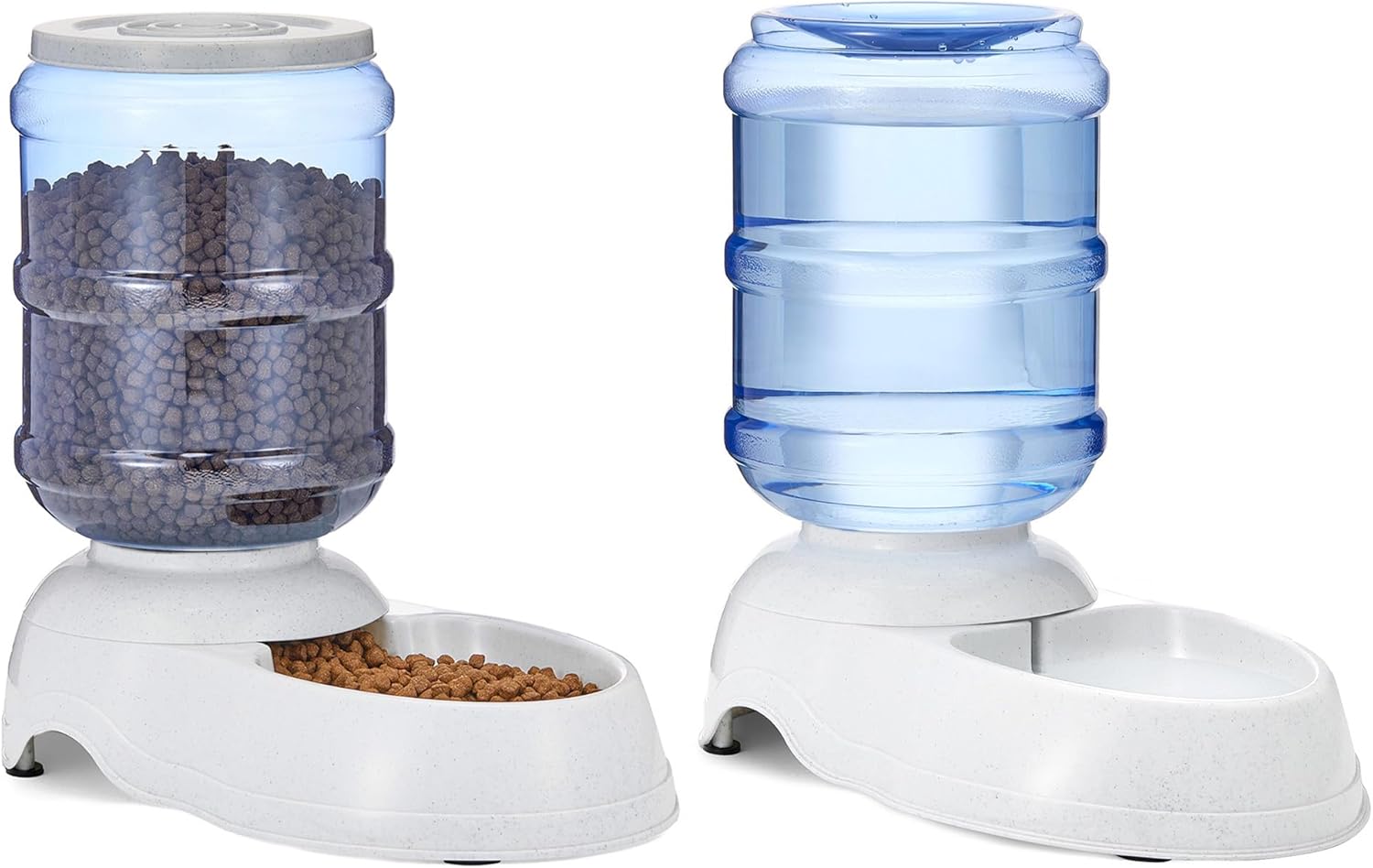Amazon Basics gravity pet water dispenser front view automatic cat dog hydration station