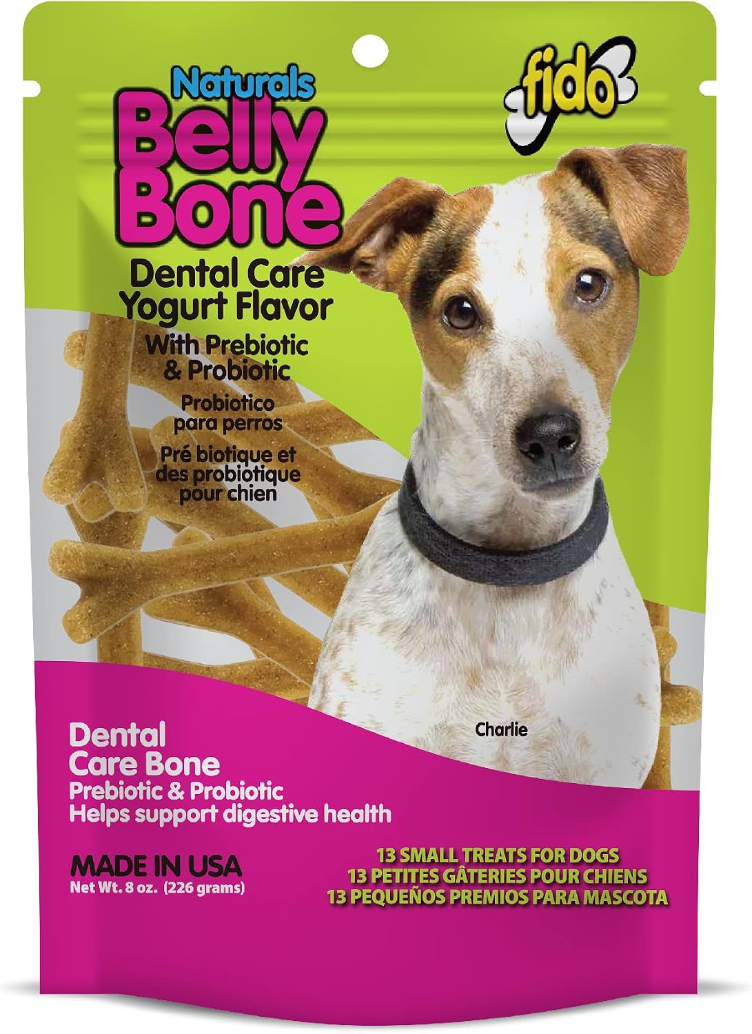 Fido Belly Bones for Dogs, Mini - 21 Count - Yogurt-Flavor Dental Treats for Small Dogs - Plaque & Tartar Control for Fresh Breath - Digestive Support - Made in USA - Image 12