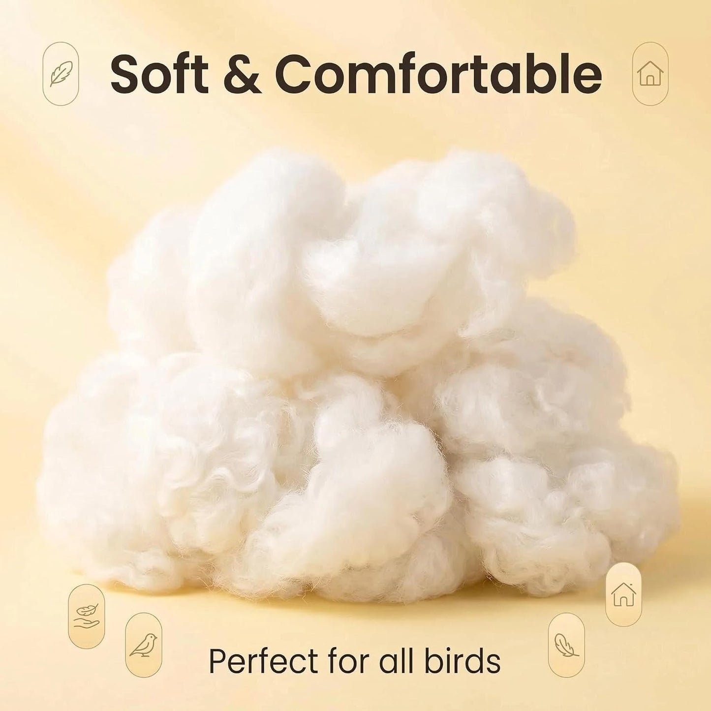 Soft raw cotton fiber for small pet habitat enrichment