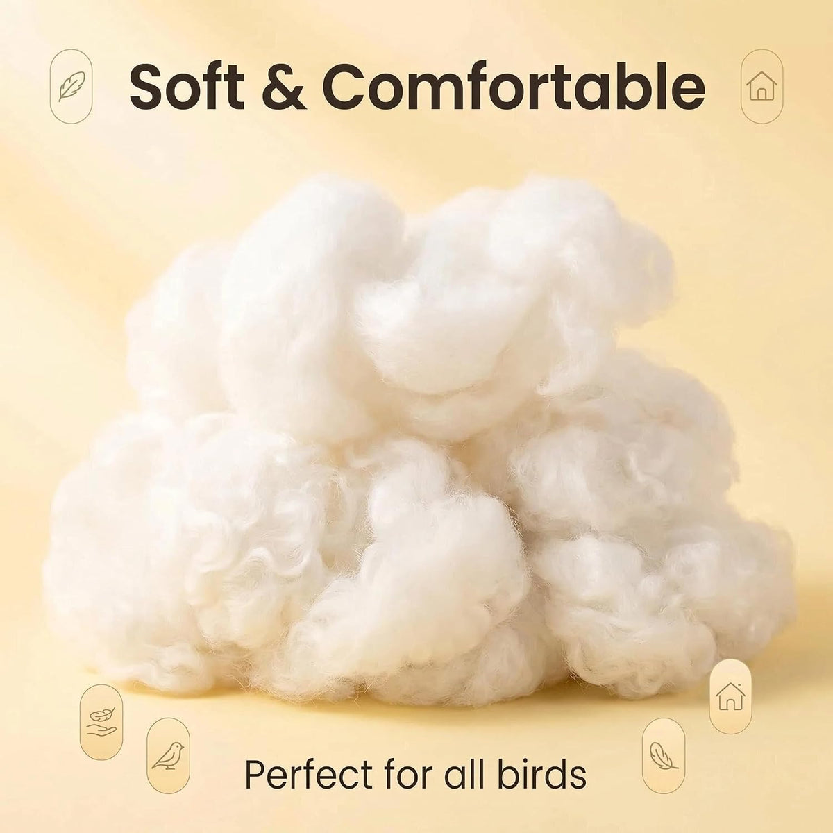 Soft white raw cotton material in 4 ounce pack