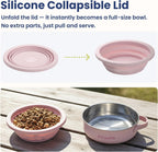 Close up view of the durable 18/8 stainless steel inner bowl for pets.
