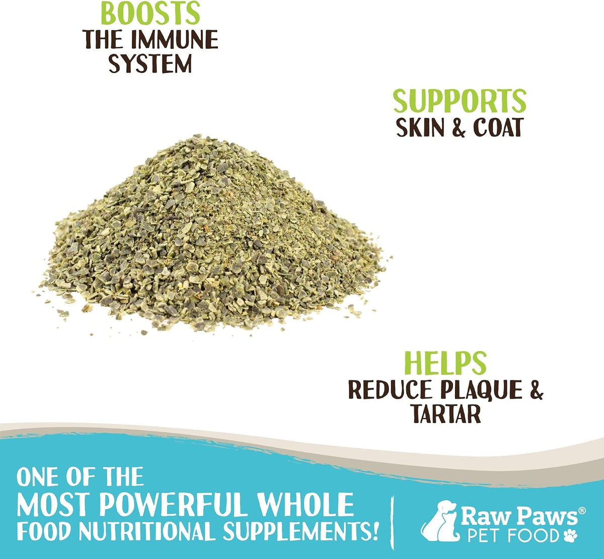 Raw Paws seaweed powder supplement benefits label