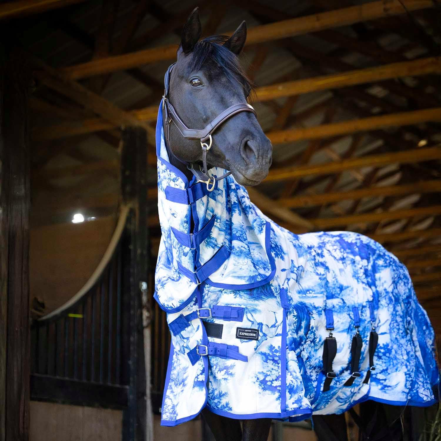 Jeffers Expression Soft Mesh Fly Sheet for Horses 66" - Rose Garden Pattern, Lightweight Mesh Combo Neck Sheet, Breathable UV Protection, Summer Horse Blanket with Straps for Stable or Turnout - Image 11
