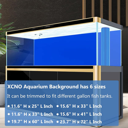 XCNO static cling aquarium backdrop ocean blue side highlighting aquatic contrast