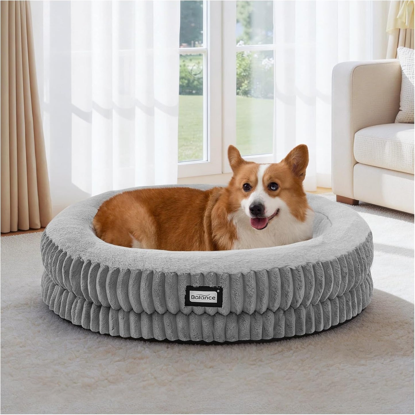 BALANCE Cat Bed Kitten Bed, Washable Round Cat Beds for Indoor Cats, Super Soft Plush Faux Fur Pet Bed for Puppy and Kitten with Anti-Slip Bottom - Image 9