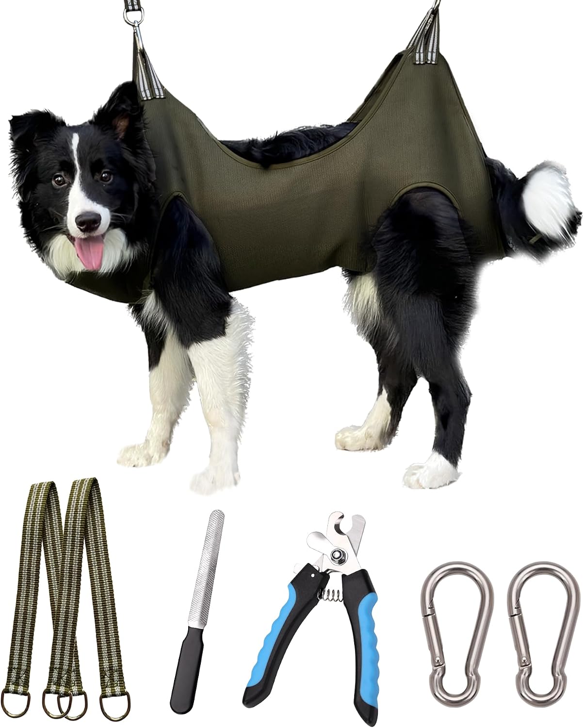 Kkiimatt 10 in 1 Pet Grooming Hammock Harness with Nail Clippers/Trimmer, Nail File, Dog Hammock/Grooming Sling for Nail Trimming/Clipping - Image 14