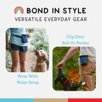 Premium nylon dog walking bag with separate personal storage