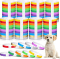 Nezyo 300 Count Puppy Collars front view pack showing ten bright colors of paper identification bands for newborn litters.