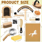 Close up of equine brushes and mane comb from Abbylike set