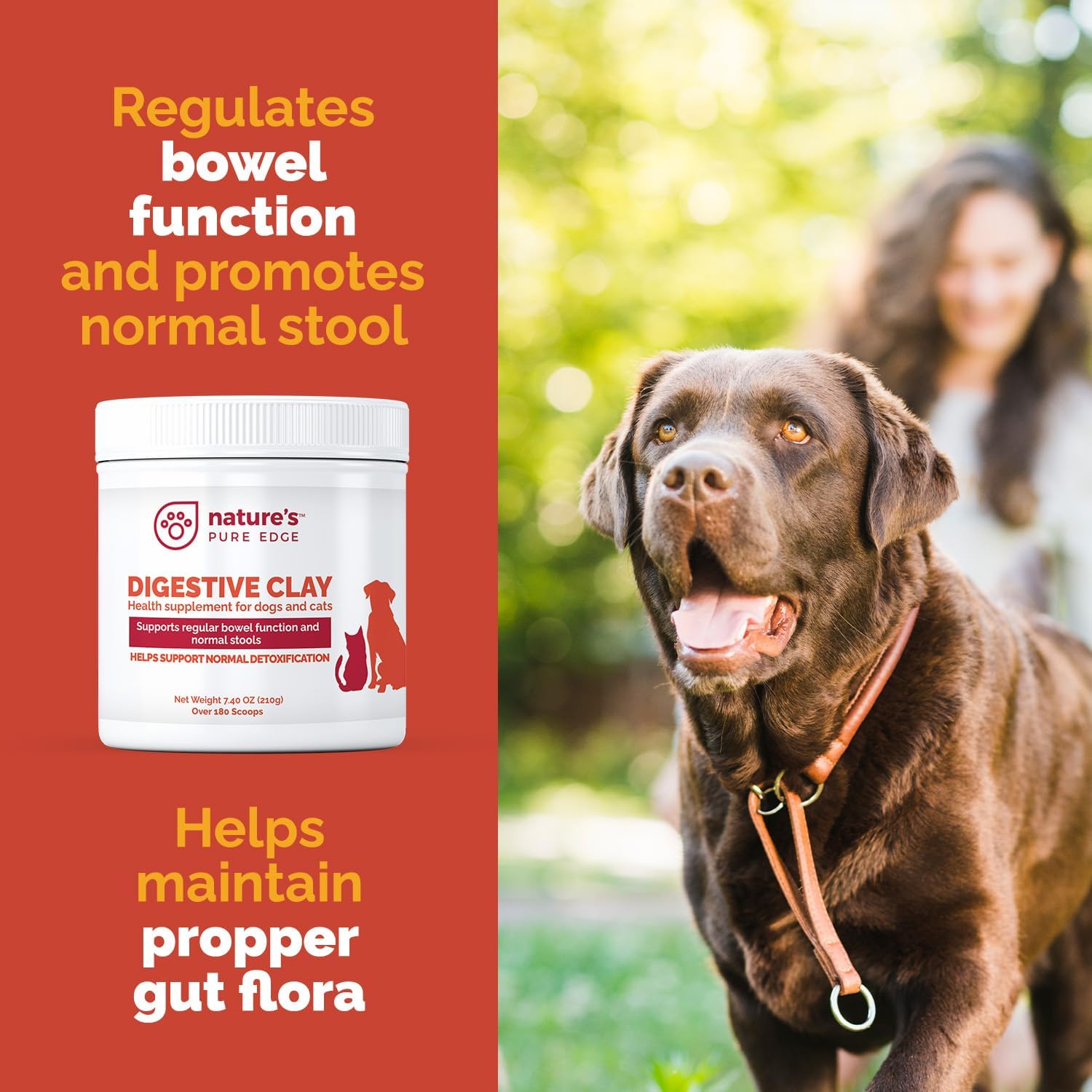 Natural detox clay supplement for cats and dogs