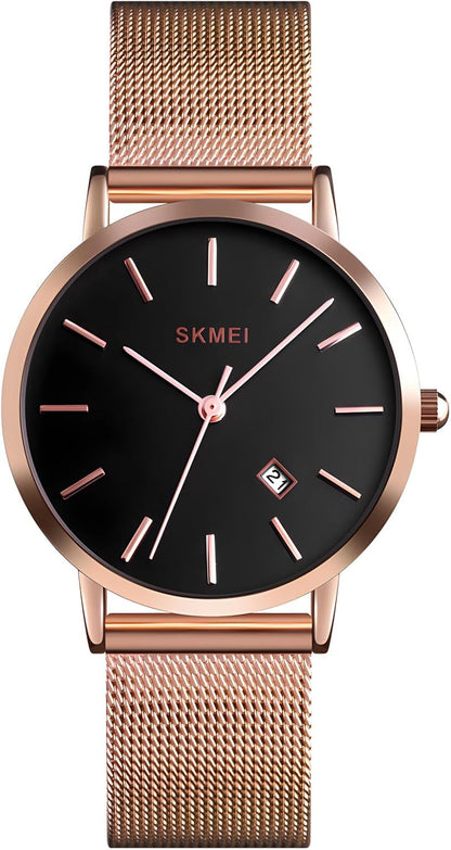 Women's Quartz Watches Ultra-Thin Gorgeous Simple Petite Wrist Watches Small Dial Mesh Steel Bracelet - Image 15