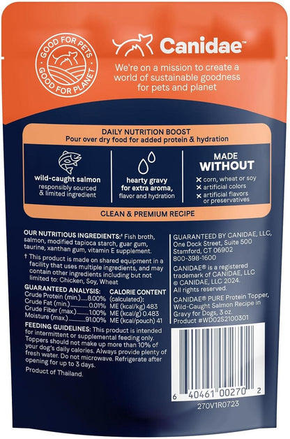 Premium wild caught salmon wet food topper for sensitive dogs