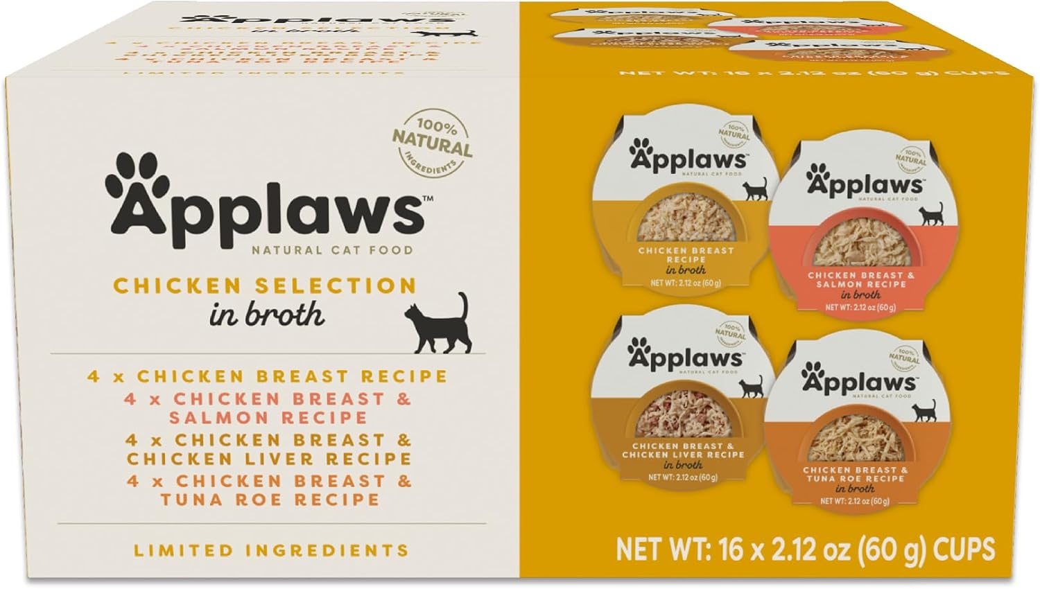 Applaws Natural Wet Cat Food, 8 Count, Limited Ingredient Cat Food Pots, Fish Variety Count in Broth, 2.12oz Pots - Image 13