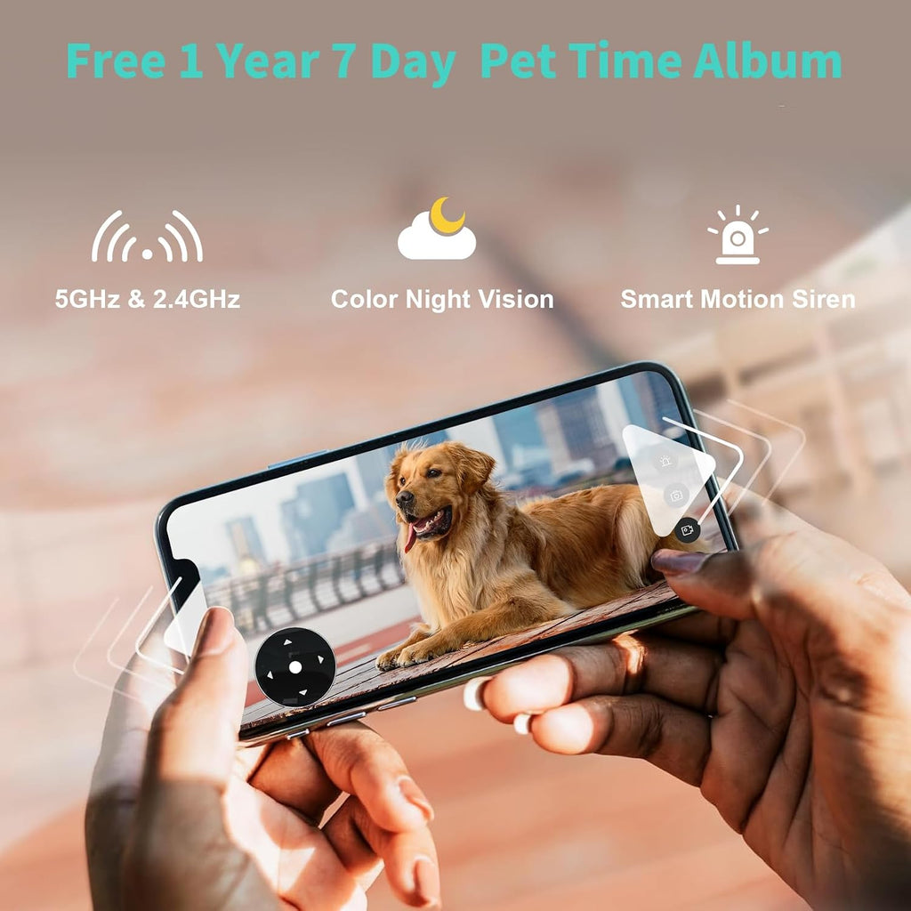 Alaga security camera with AI motion detection interface