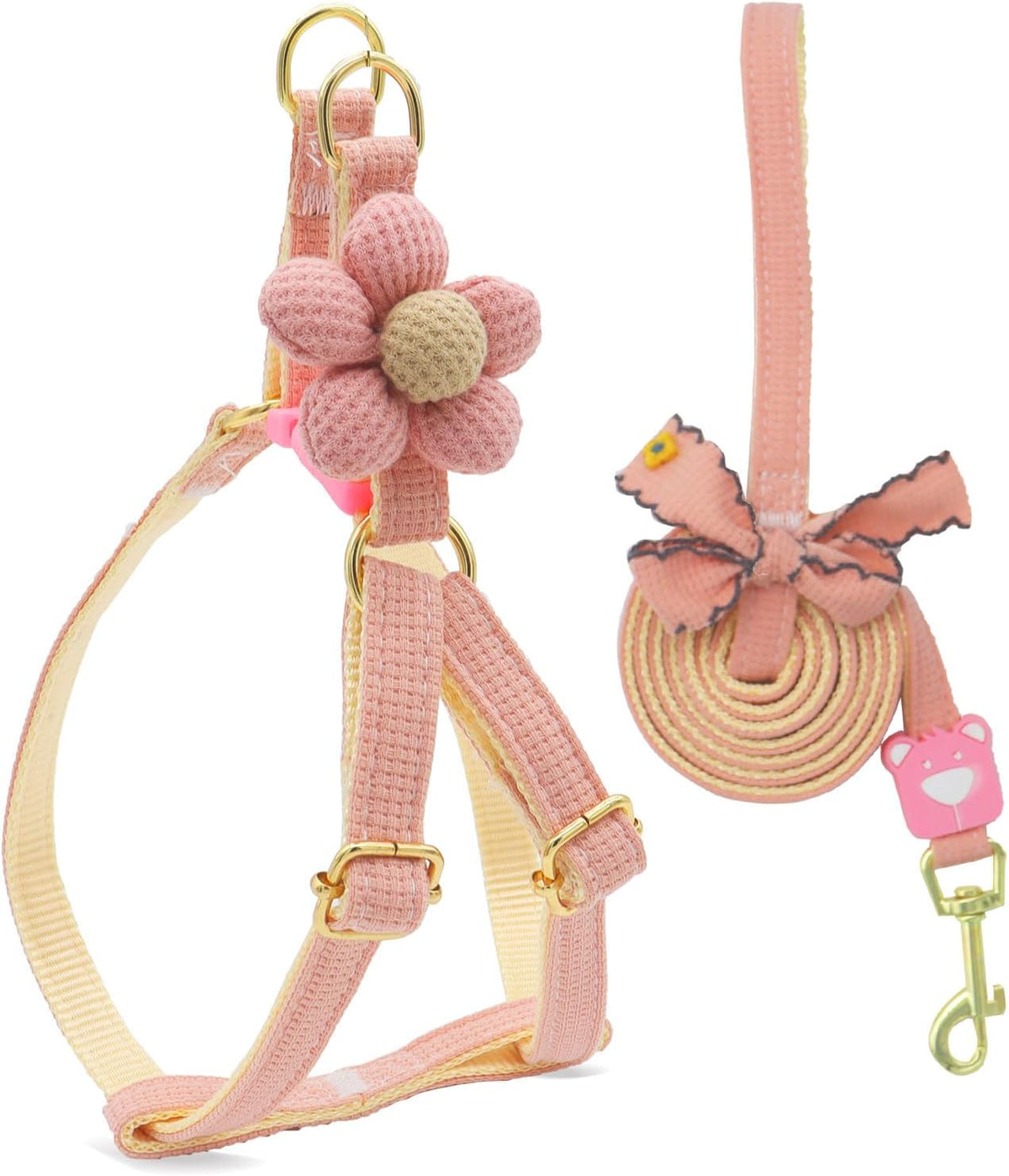 PETCARE Cute Cat Harness and Leash Set, Blue Flower Cat Walking Harness with Bow Tie Cats Leash, Easy Walk Lightweight Step in Cats Harnesses with Buckle (Chest Adjustable 9"-14", Rope Width 0.39") - Image 13