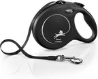 Flexi New Classic retractable dog leash front view in black