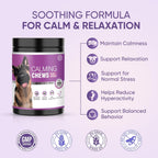 Ttlxrl dog calming treats label showing German Shepherd graphic