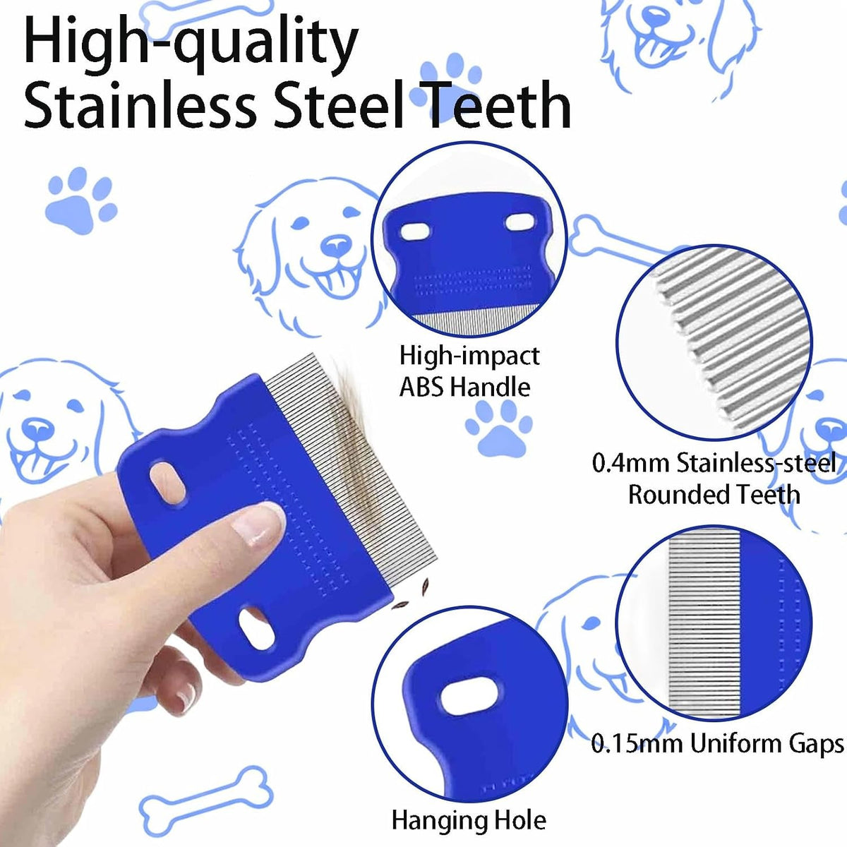 Fernfern pet tear stain remover comb with fine stainless steel teeth