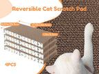 PatiencET pet scratching box placed on a living room floor illustrating how it protects wooden home furniture and sofas from scratches.