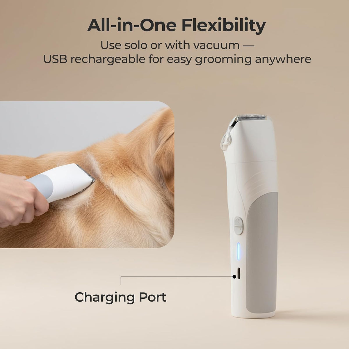 Larkon authentic USA imported pet grooming vacuum kit packaging box and components overview.