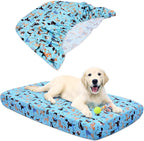 Hoopttay replacement dog bed cover front view blue cartoon pattern