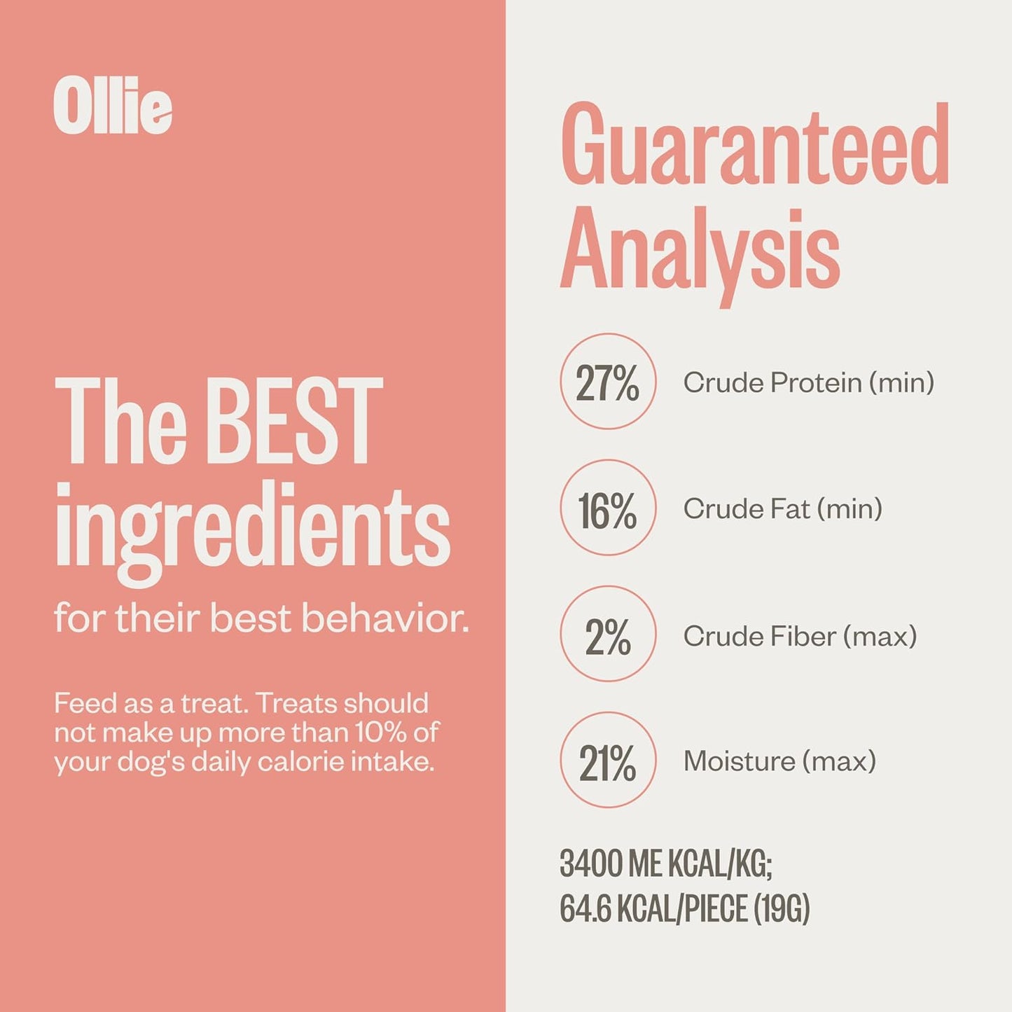 Ollie beef jerky treats showing the breakable strip design