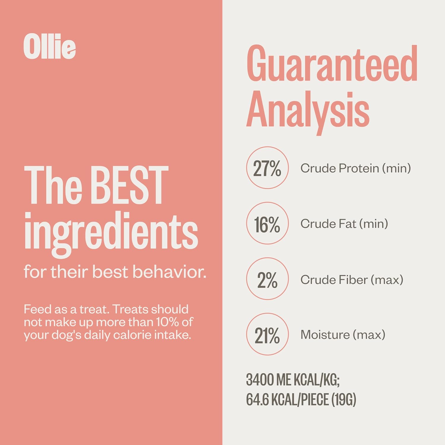 Ollie beef jerky treats showing the breakable strip design