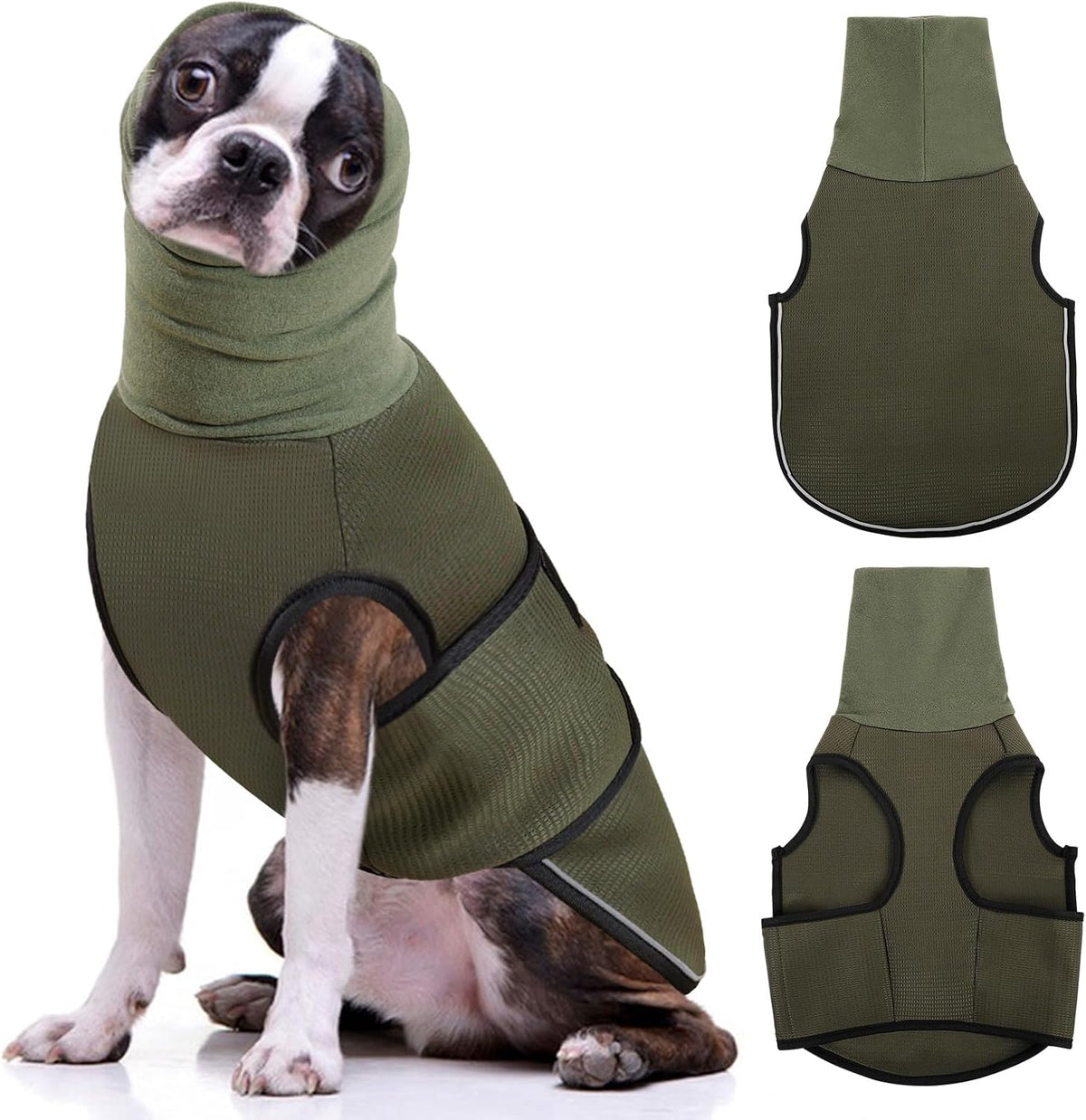 AOFITEE Dog Anxiety Vest, Dog Anxiety Calming Hoodie, Pet Thunder Jacket Calming Shirt for Fireworks, Thunder, Travel, Separation, Noise Block & Ear Protection Recovery - Image 10