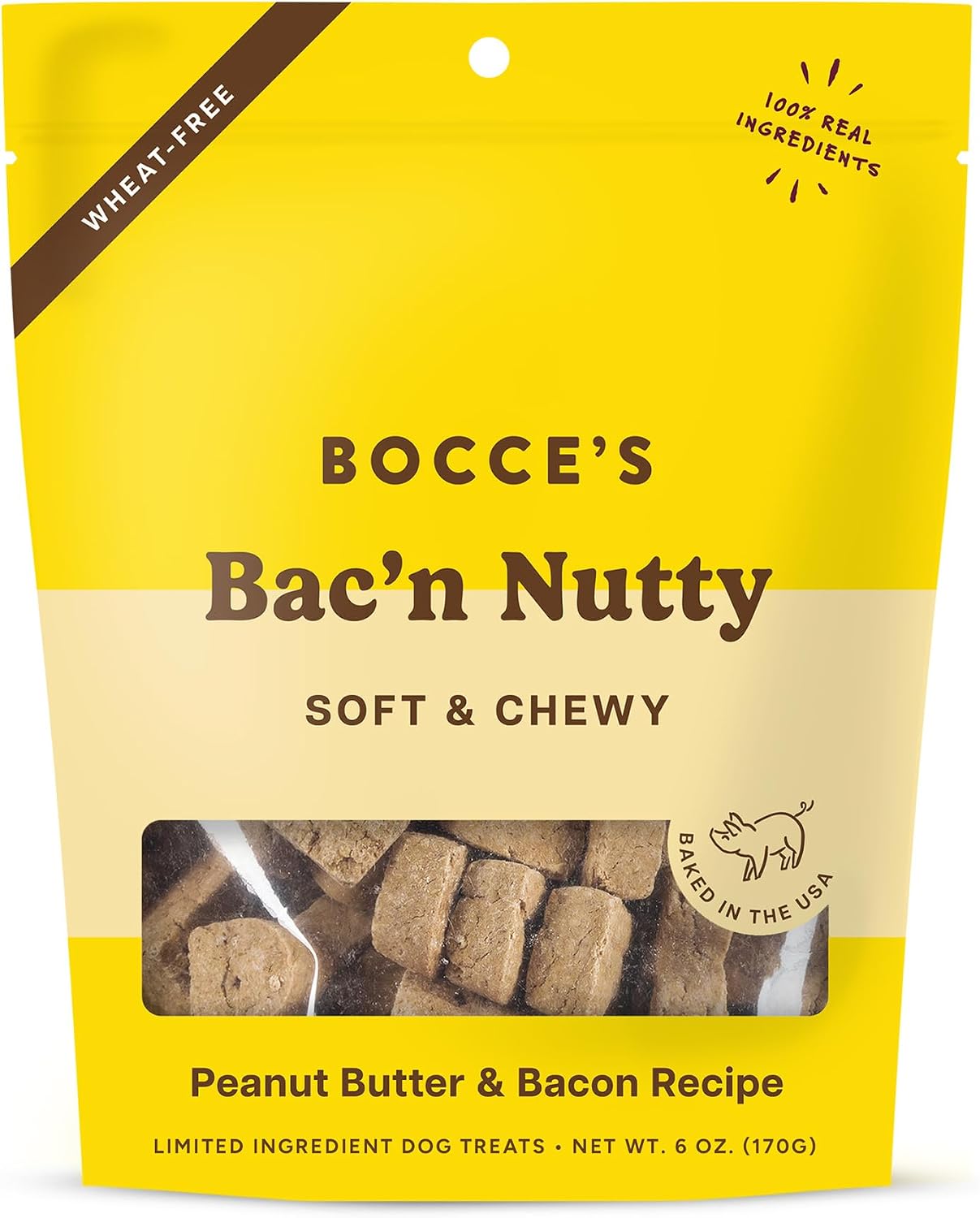Bocce's Bakery Oven Baked PB & Banana Recipe Treats for Dogs, Wheat-Free Everyday Dog Treats, Real Ingredients, Baked in The USA, Natural Soft & Chewy Cookies, Peanut Butter & Banana, 6 oz - Image 9