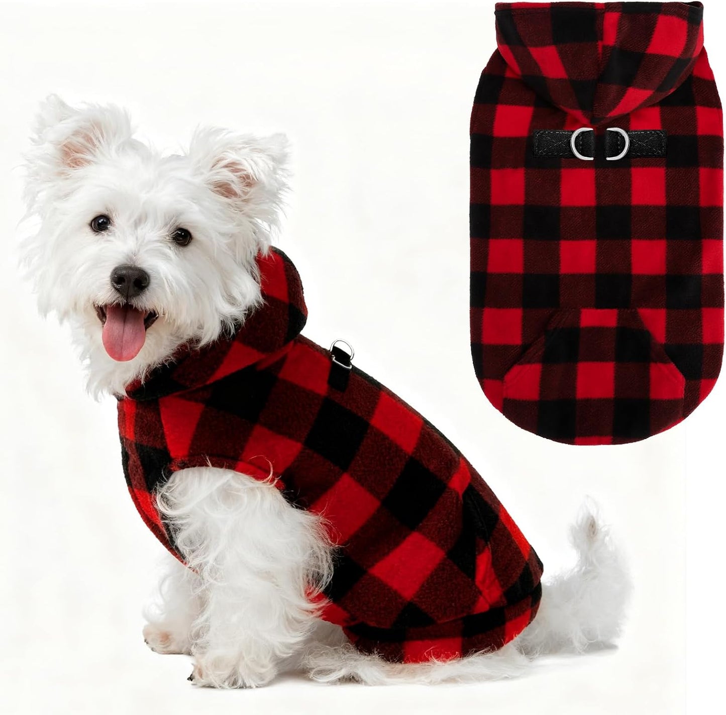 EXPAWLORER Dog Hoodie Fleece Sweater Vest, Hooded Dog Sweatshirt Fall Winter Pet Clothes with Leash Hole, Sleeveless Warm Cozy Puppy Clothing for Cat Small Medium Large Dogs Girl Boy, Grey XL - Image 9