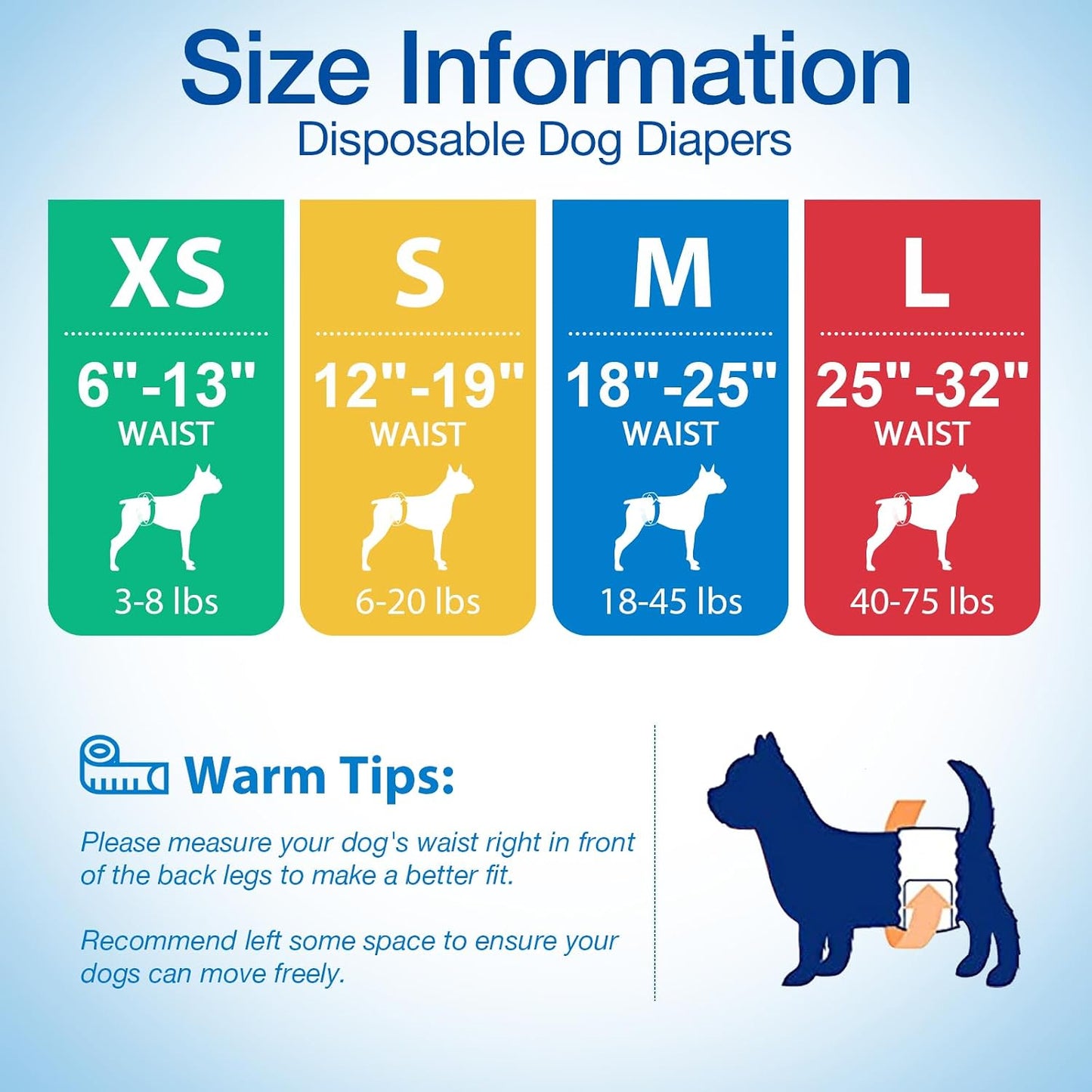 Pet Soft dog diapers showing three different patterns included in the package
