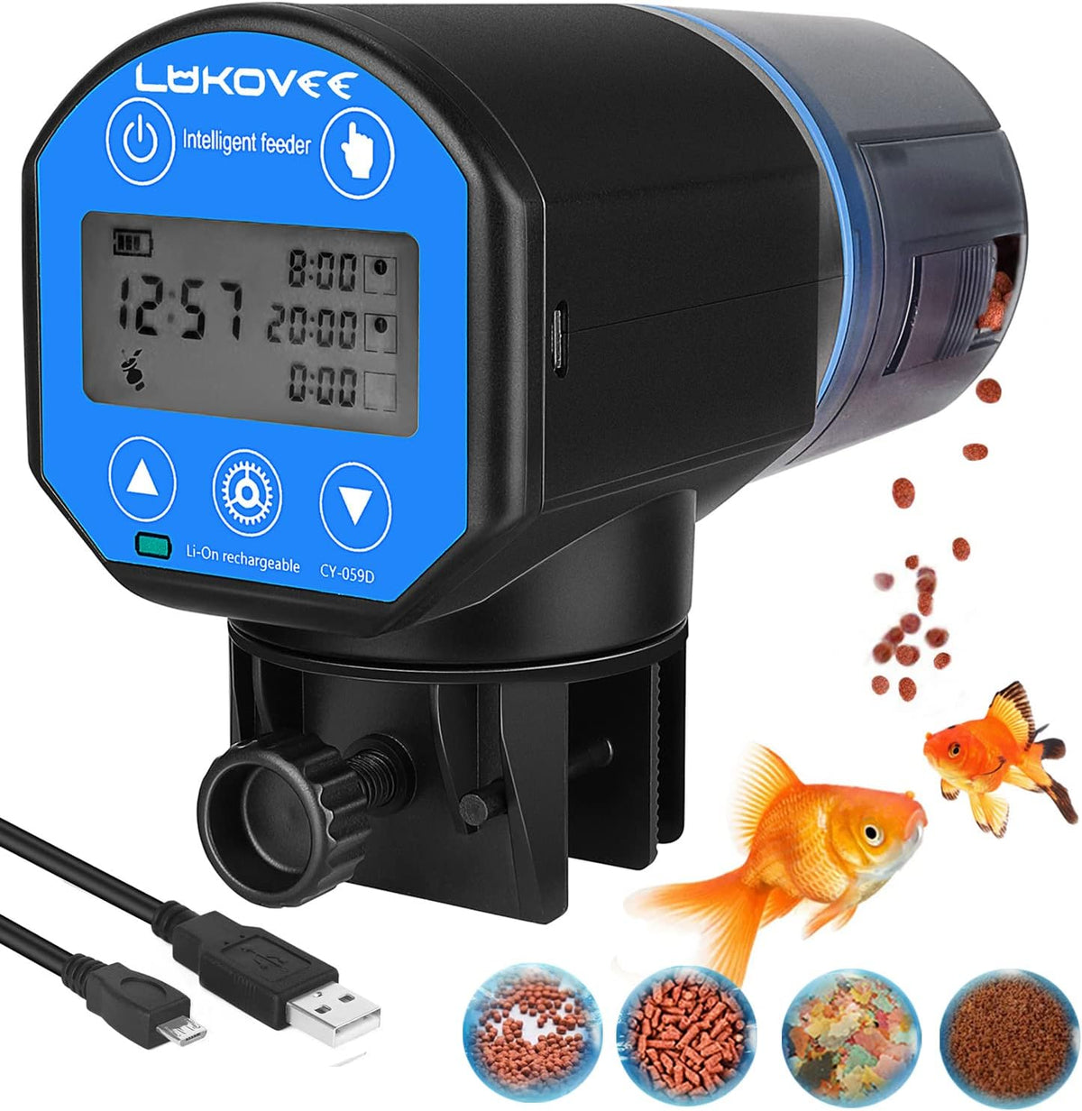 Lukovee automatic fish feeder front view