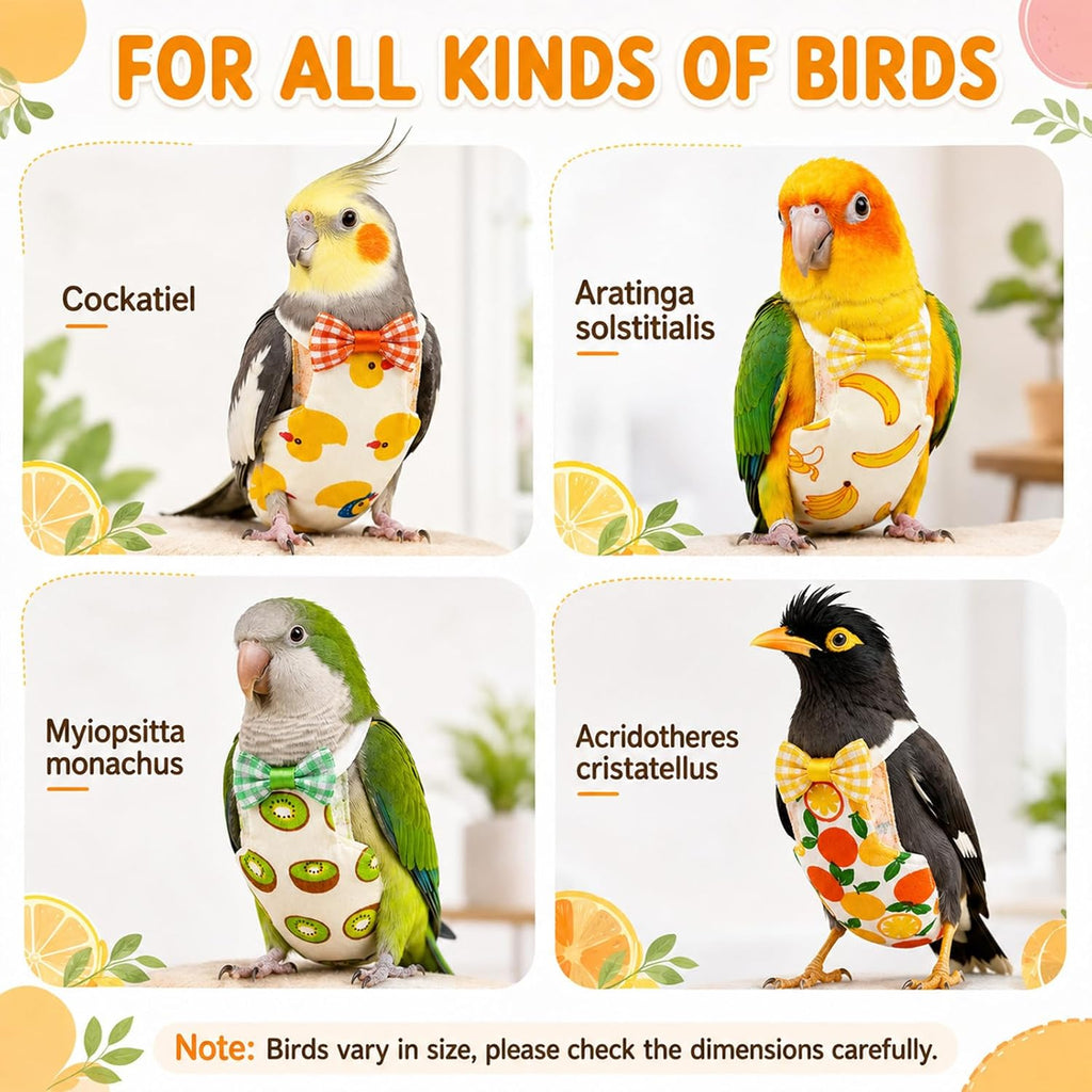10PCS Bird Diapers, Reusable Parrot Diaper with Waterproof Inner - Image 5