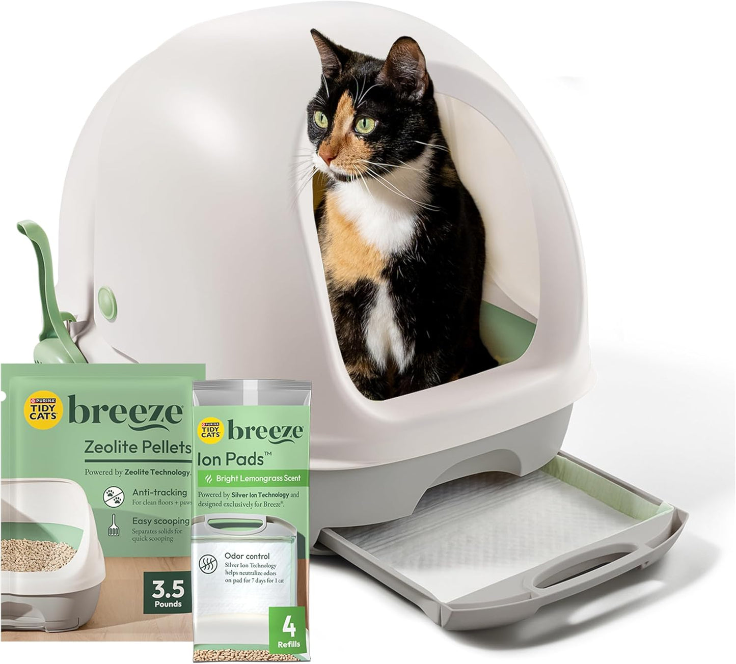 Purina Tidy Cats Litter Box System, BREEZE System Starter Kit Litter Box, Litter Pellets & Pads - Image 14